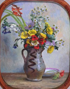 Summer Flowers, n.1922 (öljy levylle) tekijältä Roger Eliot Fry