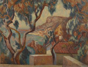 Näkymä Cote d"Azurille, Menton, 1916 tekijältä Roger Eliot Fry