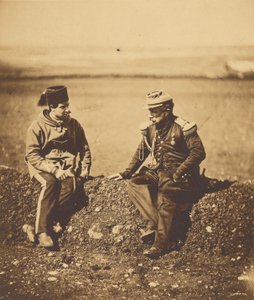Kenraali Cisse ja esikuntaupseeri. tekijältä Roger Fenton