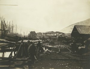 Laskeutumispaikka, rautatieliikkeet, Balaklava, 1855. tekijältä Roger Fenton