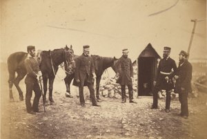 Kenraalimajuri Garrett ja hänen esikuntansa upseerit. tekijältä Roger Fenton