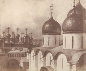 Moskova, Kremlin kirkkojen kupolit, 1852. tekijältä Roger Fenton