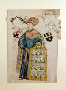 John Gedney kaupunginvaltuutetun puvussa, noin 1450 (vesiväri paperille). tekijältä Roger Leigh