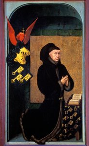 Nicolas Rolinin (1376-1461) muotokuva Burgundin liittokanslerista Philippe Le Bonin johdolla ja Hospices de Beaunen perustaja vuonna 1443 Rogier (Roger) Van Der Weydenin (1400-1464) maalaus 1400-luvun Beaune, museo Hotel Dieu - Nicolasin muotokuva Rolin (1