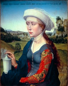 Braque-suvun triptyykki: Pyhän Maria Magdaleenan esitys (Braque-triptyykin oikea paneeli), n. 1450 (öljy puulle) tekijältä Rogier van der Weyden