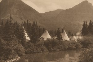 Ylös Cutbankia pitkin, Piegan, Montana,1915 (kuva) (kuva) tekijältä Roland W. Reed