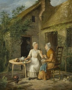 The Village Gossips, n. 1828 (öljy kankaalle)