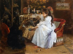 De soiree - Roma Riberan (1876-1931) maalaus - noin 1894 - Öljy kankaalle - 59x79 - Museu Nacional d