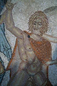 Nymfit sieppasivat Hylaksen, mosaiikki Venuksen talossa roomalaisessa Volubilisin kaupungissa (UNESCOn maailmanperintöluettelo) tekijältä Roman