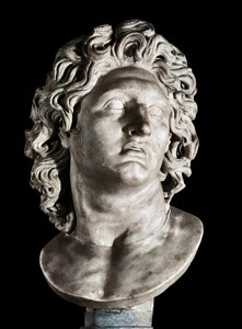 Makedonian kuninkaan ja Persian valloittajan Aleksanteri Suuren (356-323 eKr.) rintakuva. Roomalainen kopio kreikkalaisesta alkuperäiskappaleesta, 3.–2. vuosisadalla eKr. (marmori) tekijältä Roman