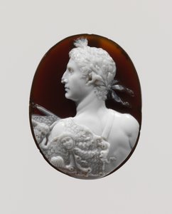 Cameo-muotokuva keisari Augustuksesta, n. 41–54 jKr (sardonyx) tekijältä Roman