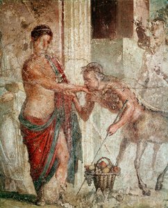 Kentaur Pelopsin ja Hippodamian häiden aikana (fresko tekijältä Roman