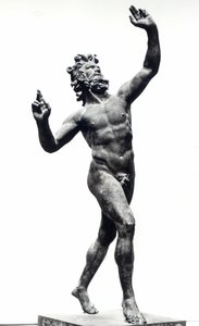 Dancing Faun, House of the Faun, Pompei (pronssi) (m/w kuva) tekijältä Roman