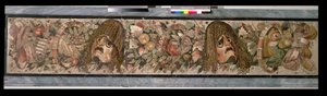 Teatterinaamioita esittävä koristeellinen paneeli Faunin talosta, Pompeiji (mosaiikki). tekijältä Roman