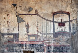 Yksityiskohta roomalaisesta freskosta, Herculanum (fresko) tekijältä Roman