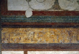 Yksityiskohta friisistä tablinumista, 40-20 eKr. (fresko) tekijältä Roman
