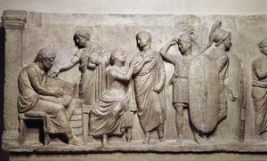 Domitius Achenobarbus, yksityiskohta kansalaisten rekisteröinnistä ja uhrauksesta Mars-jumalalle, n. 100 eaa (marmori) tekijältä Roman