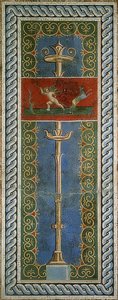 Eros metsästäjänä, yksityiskohta Pompeijissa löydetystä seinämosaiikista. tekijältä Roman