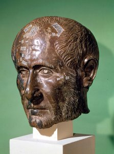 Trajanus Deciuksen (201-251) johtaja Samisegetuzasta, Romaniasta (pronssi)