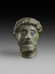 Uroksen pää, jossa on upotetut silmät "Marcus Aurelius" (pronssi)