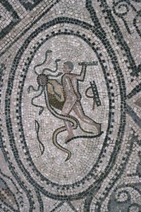Hercules ja Lernaeuksen hydra, Herkuleksen talon lattiasta (mosaiikki). tekijältä Roman