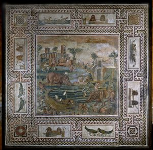 Virtahepometsästys Niilillä (mosaiikki) tekijältä Roman