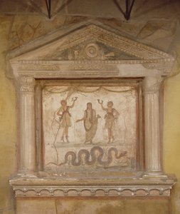 Kotitalouden pyhäkkö, Casa dei Vettistä (fresko kivelle). tekijältä Roman