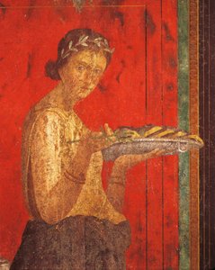 Dionysoksen kultin vihkimisriitit, fresko Villa Dei Misteristä tekijältä Roman