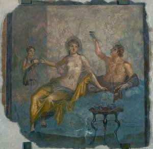 Nuoruutta ja hetaeraa. Herculaneumista. Noin 50-79 jKr tekijältä Roman