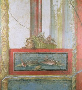 Laivastokohtaus, Pompei, Italia (fresko) tekijältä Roman