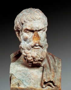 Muotokuva Epikuruksesta (341-noin 270 eKr.), kreikkalainen filosofi, n. 100-150 jKr (marmoririntakuva) tekijältä Roman