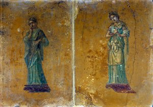 Muotokuvia kahdesta muusasta: Polymnie ja Calliope. Pompejin freskot tekijältä Roman