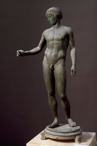 Roomalainen taide: "" Efebe"" Pronssinen veistos kreikkalaisen alkuperäisen, Pompejista tekijältä Roman