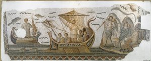 Antiikin roomalainen: "" Ulysses veneessään vastustaa sireenien laulua"" (Odyssee d