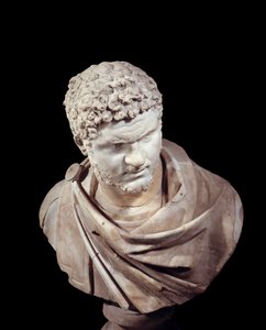 Roomalainen taide: Caracallan marmorinen rintakuva (188-217), keisari 211-217 jKr. Aurinko 0,52 m Pariisi, Musee du Louvre tekijältä Roman