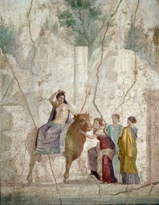 Roomalainen taide: Euroopan sieppaus. Fresko Pompejista. 1. vuosisadan alku jKr. (fresko) tekijältä Roman