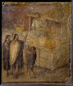 Kohtaus, jossa leipuri myy leipää. (Fresko, 1. vuosisata) tekijältä Roman