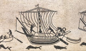 Laiva lähestyy satamaa, yksityiskohta mosaiikki, 2. vuosisadalla jKr tekijältä Roman