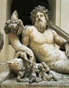Tiber-jokea edustava patsas (marmori) tekijältä Roman