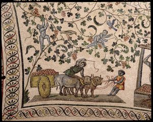 Rypäleen sato (mosaiikki) tekijältä Roman
