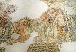 Dionysoksen voittokulkue, Aionin talo, Paphos, Kypros (mosaiikki) tekijältä Roman