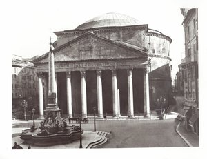 Näkymä Pantheonille ja egyptiläiselle obeliskille Piazza della Rotundalla tekijältä Roman