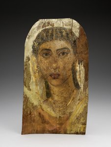 Muumio nuoren naisen muotokuva, AD 1-100 (maalattu puu, vaha ja tekstiili) tekijältä Roman Period Egyptian