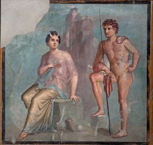 Io ja Argus, 1.H. 1. vuosisadalla. ILMOITUS. tekijältä Roman Pompeian wall painting.