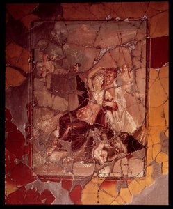 Ariadne ja Theseus. Seinämosaiikki Bicentennial Housesta, 5. vuosisadalta eKr. - 1. vuosisadalta jKr tekijältä Roman Roman