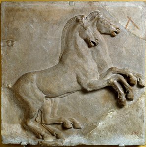 Bige (kaksipyöräinen roomalainen tankki, jota vetää kaksi hevosta) (relifio) tekijältä Roman Roman