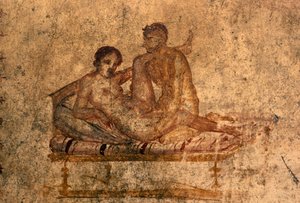 Eroottinen fresko House of Vettiiistä, Pompejista (UNESCOn maailmanperintöluettelo). tekijältä Roman Roman