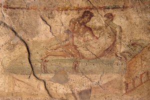 Eroottinen fresko Lupanarista Pompejista (UNESCO:n maailmanperintöluettelo). tekijältä Roman Roman