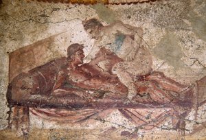 Eroottinen fresko Lupanarista Pompejista (UNESCO:n maailmanperintöluettelo). tekijältä Roman Roman