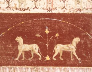 Freskokoriste Tablino-salista, Marcus Lucretius Fronton talosta, Pompejista, Campaniasta, roomalaisesta sivilisaatiosta tekijältä Roman Roman